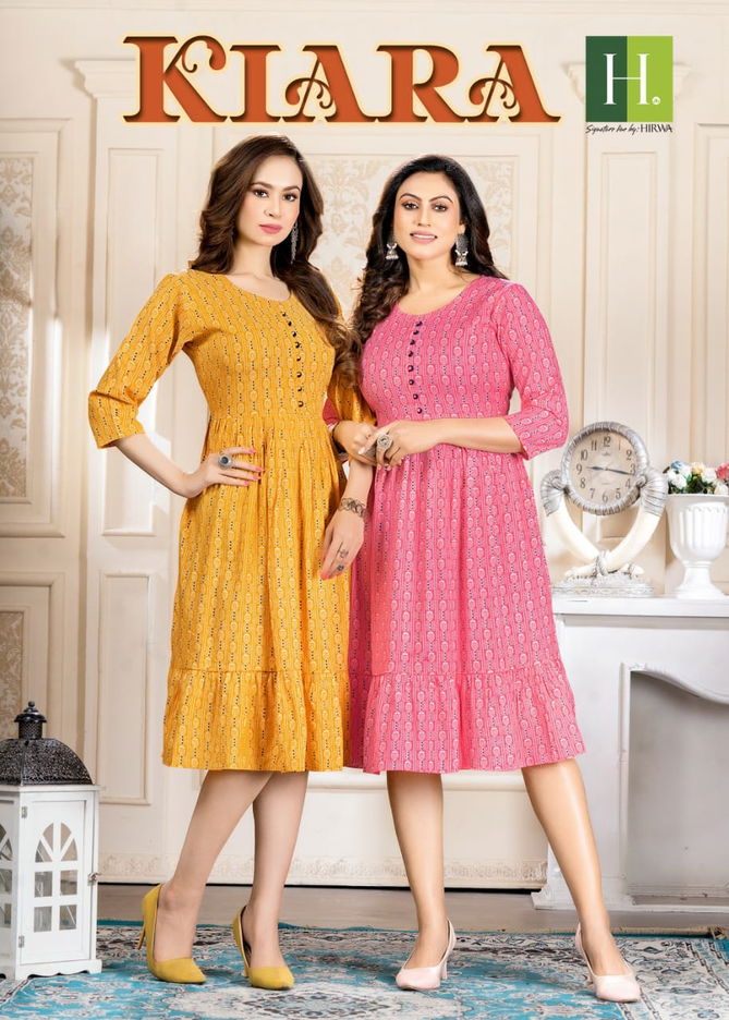 Hirwa Kiara Regular Wear Wholesale Printed  Designer Kurtis
